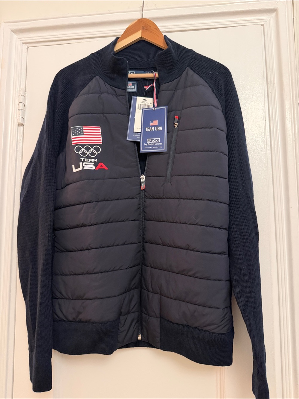 Polo by Ralph Lauren Team USA Navy Quilted Hybrid Jacket - Olympics